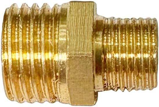 1/4" x 1/8" Male Threaded Hex Nipple Reducer Brass NPT Pipe Fitting Adapter Straight Connectors Pack of 5