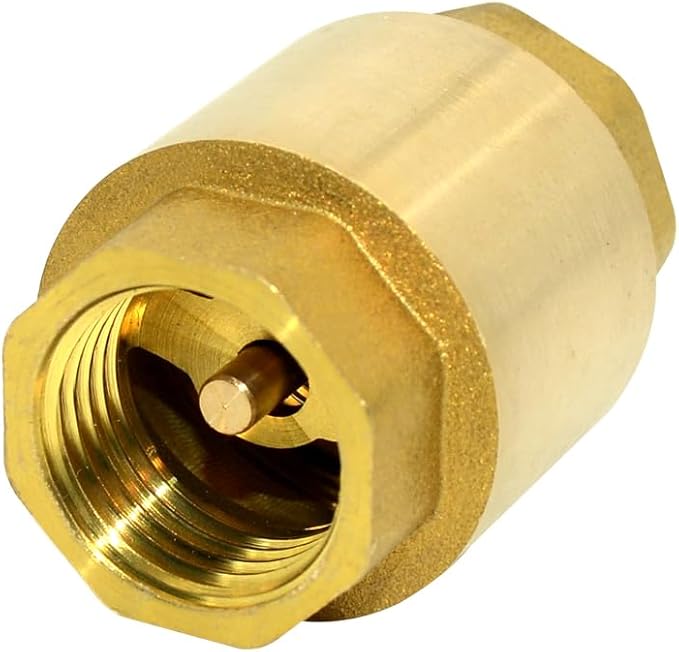 DAN SPEED Brass Check Valve,Female Thread Spring Check Valve,One Way Horizontal Check Valves for Backflow Prevention,Well, Pump, Tank ((DN15) 1/2'')