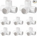 20Pcs 1/2" Elbow PVC Fitting, SCH40 4-Way Tee Furniture Grade PVC Pipe Fitting, DIY Corner Elbow Connector for Building Furniture, Greenhouse Frame Connection, Socket x Socket