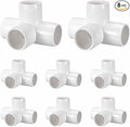 8Pcs 1/2" Elbow PVC Fitting, SCH40 4-Way Tee Furniture Grade PVC Pipe Fitting, DIY Corner Elbow Connector for Building Furniture, Greenhouse Frame Connection, Socket x Socket
