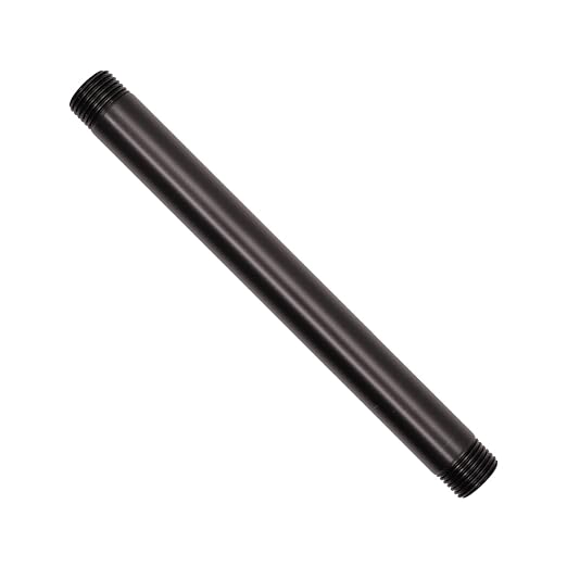 Naiture Brass Heavy Duty 1/2 NPT Connection Threaded Pipe Fitting Nipple, 8" Long, Oil Rubbed Bronze Finish