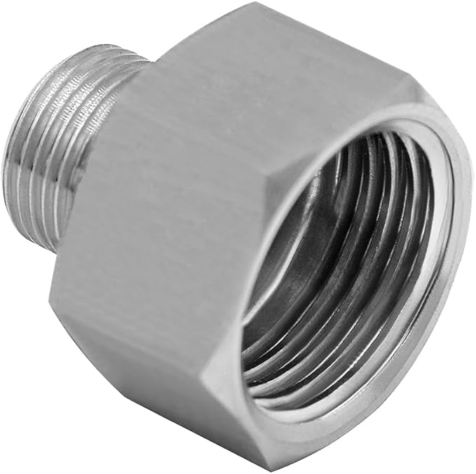 Beduan Stainless Water Line Adapter 1/2 NPT Female to 3/8 Male Reducer Hose Pipe Compression Fitting Kitchen Bathroom Faucet Supply Hose Stop Valve Adapter Pipe Connector (Pack of 2)