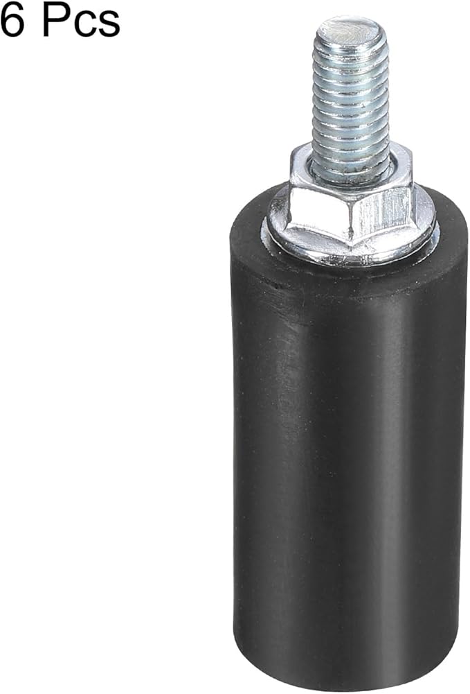uxcell 8pcs M5x15mm Rubber Isolator Mounts with Studs 15x30mm Male Female Vibration Shock Absorber Zinc Plated Cylindrical Thread Mounts Anti Vibration Isolators with 8pcs M5 Lock Nuts