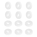 MECCANIXITY PTFE Flat Washers, 12Pack 14mm OD 6mm ID 3mm Thick Sealing Spacer Gasket Ring for Faucet Pipe Hose Bolt Machinery, White