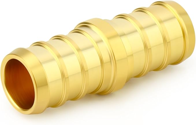 GASHER 10Pcs No Lead Brass 1/2" Pex Coupling, 1/2 Inch Pex Fittings for Pex Tubing
