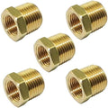Brass 3/4" x 1/2" NPT Bushing Hex Reducer Reducing Pipe Fitting, 3/4 inch Male x 1/2 inch Female Thread 5pcs 1200 PSI