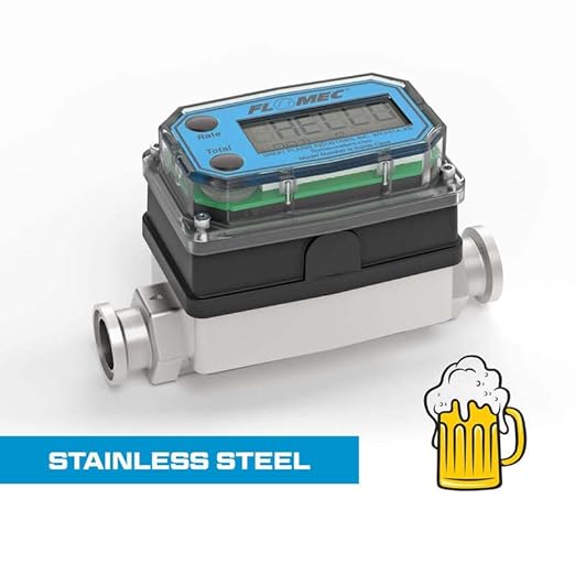 G2 Series High-Temp Turbine Flow Meter, 1/2 Inch Pipe Size, 3/4 Inch Tri-Clamp Fitting G2S05TH9GMX