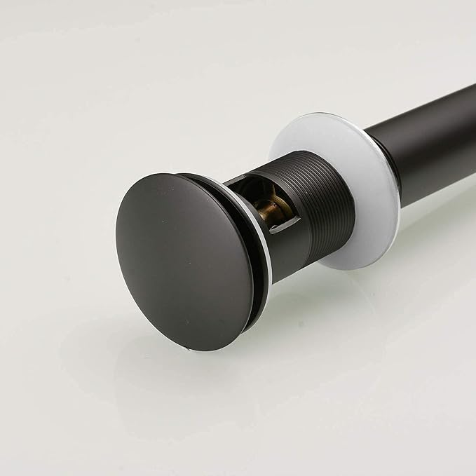 Bathroom Sink Drain Black Pop Up Drain Stopper with Overflow Vanity Commercial for Sink Fits Standard Bathroom Sink Hole 1-1/2" to 1-3/4"