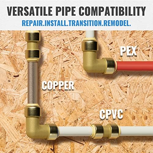 SUNGATOR Push-to-Connect Fitting 1/2 Inch, 5 Each Coupling & Elbow, 10-Pack