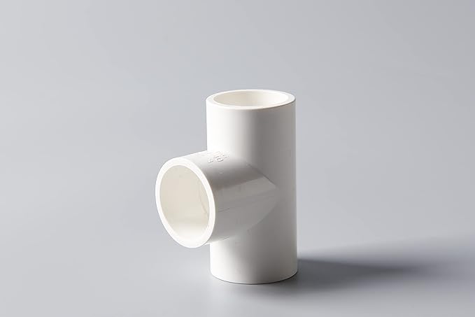 Rainbow Dream 1-1/2 Inch PVC Tee Pipe Fitting Adapter (Socket x Socket x Socket) - 6 Pack, White