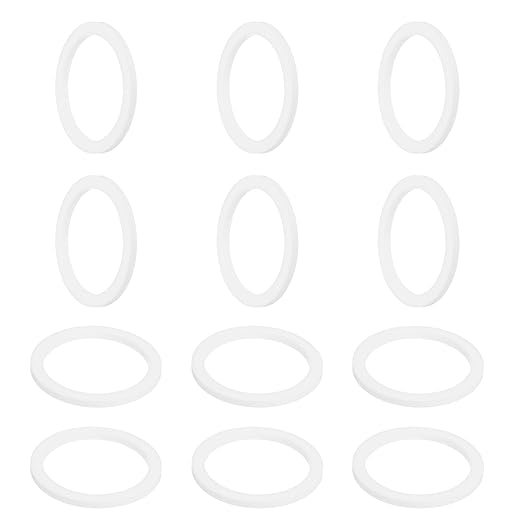 MECCANIXITY PTFE Flat Washers, 12Pack 50mm OD 40mm ID 3mm Thick Sealing Spacer Gasket Ring for Faucet Pipe Hose Bolt Machinery, White