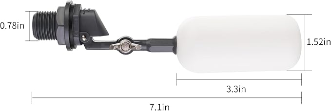 Cxztxcl Plastic Float Ball Valve,1/2 Inch NPT Automatic Water System Filler，Adjustable Arm for Ponds,Float Ball Valve,Automatic Water Addition，Automatic Water Level Control，Livestock Water Trough