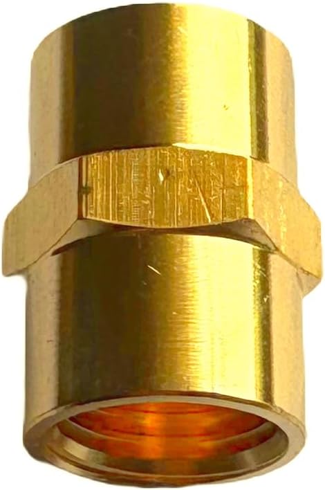 1/4" Female Threaded Hex Nipple Brass Coupling NPT Pipe Fitting Pipe Adapter Straight Connectors for Air, Gas, Oil, Fuel, Propane Pack of 2