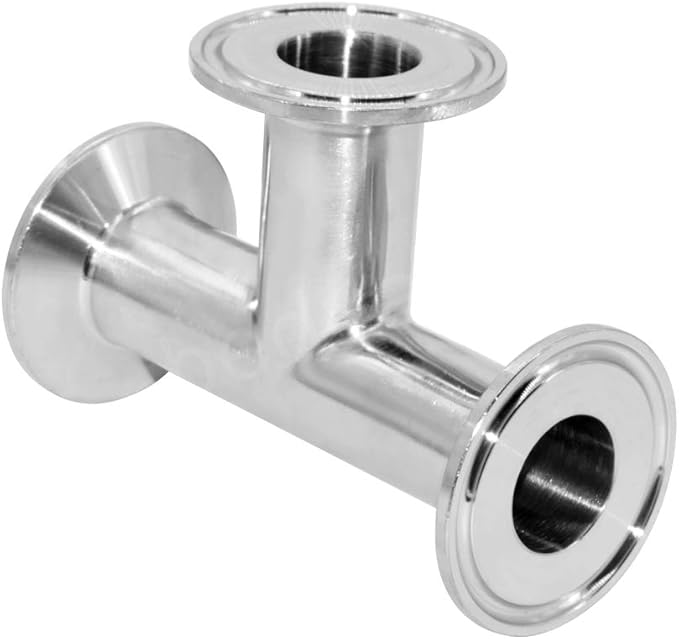 Beduan 1.5" Tri Clamp Tee 3 Way Stainless Steel Sanitary Fitting,Pack of 1 (25mm Pipe OD, 50.5mm Ferrule OD)