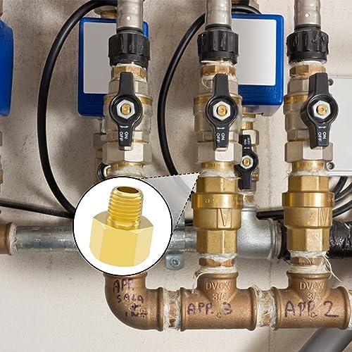 Hooshing 2PCS Brass Pipe Fitting 1/4" NPT Male to 3/8" NPT Female Reducer