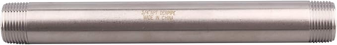 3/4" X 3/4" NPT Male Nipple Stainless Steel 304 Cast Pipe Coupling fitting 8" Length