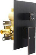Concealed Brass 3 Way Outlet Function Shower Diverter Valve Flow Control Mixer Mixing Rough-In Shower Valve Kit, ‎Oil Rubbed Bronze