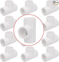 12 Pack 1" 3 Way PVC Pipe Fittings, Furniture Grade SCH40 PVC Elbow, S x S x Socket, Contractor Pack, Meets ASTM D2466 & D1784 Standards