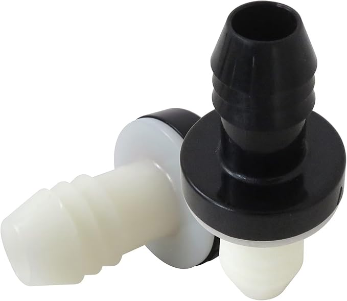 3/8" 10mm Barbed Check Valve, 2Pcs ABS One Way Valve Fit for Fuel, Gas, Liquid, Air, Water