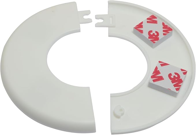 2PCS 51mm Self Adhesive ABS Wall Hole Cover Plate Pipe Penetration Hole Concealer Split Flange Pipe Guard Ring Fits All Household Pipes Angle Valves and Faucets White