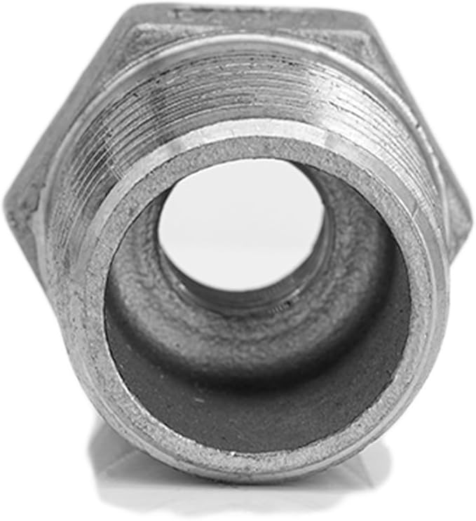 Stainless Steel Reducer Hex Bushing, 1/2" Male NPT to 1/4" Female NPT,Reducing Adapter Cast Pipe Fitting