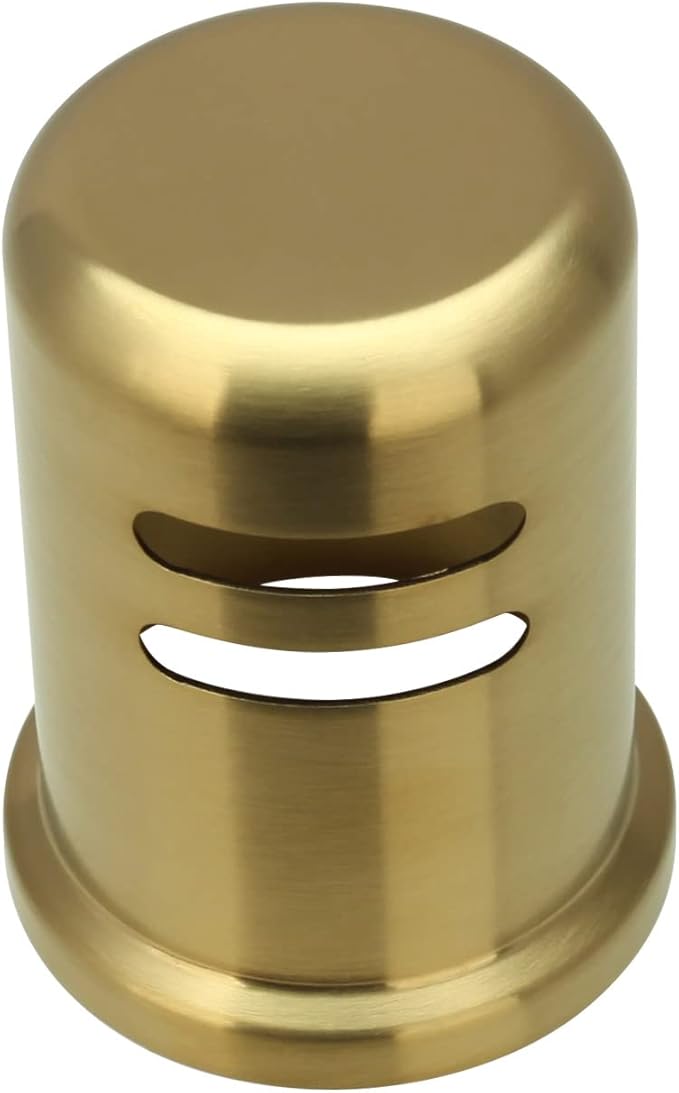 Akicon Brushed Gold Brass Finish Kitchen Dishwasher Air Gap Cap, Air Gap Cover for Replacement