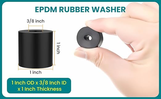 10 Pcs Black Rubber Spacers, 1" OD x 3/8" ID x 1" Thick Rubber Bushing Anti Vibration Spacer, Tear-Resistant Design for Home, Automotive & Industrial