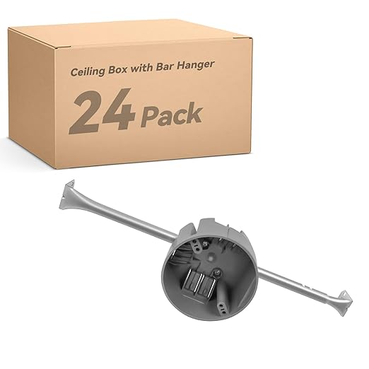 Round Electrical Box with Hanger Bar, 14"/18"/23.5" Adjustable, PVC Ceiling Box for Lights, 20 CU.in, UL Listed, 24 Pack