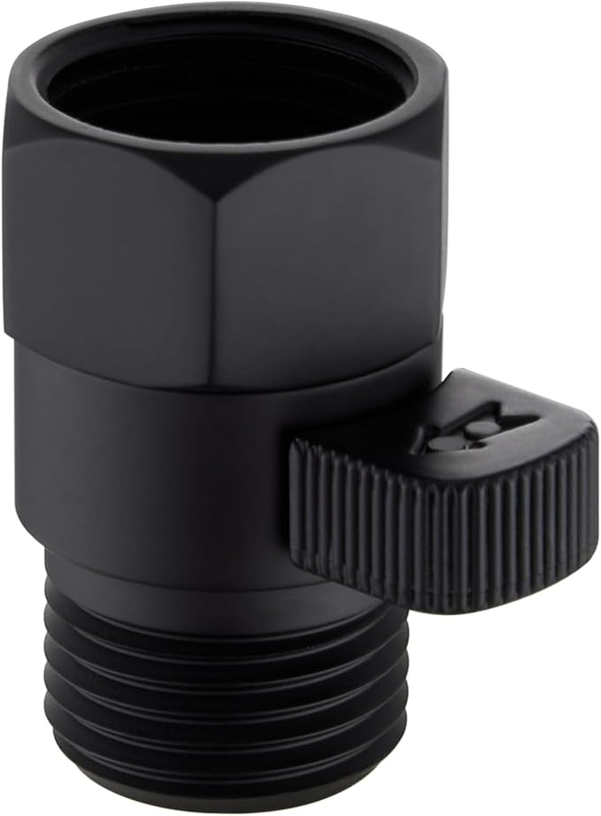 Angle Simple Shower Valve, Brass Water Flow Control Shut Off Valve for Hand Shower, RV Hose Flow Restrictor, Matte Black