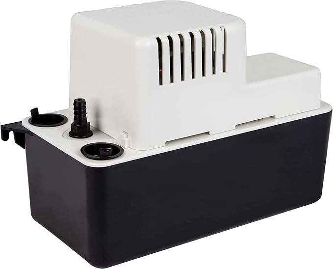 Little Giant VCMA-15ULS 115 Volt, 65 GPH, 1/50 HP Automatic Condensate Removal Pump for HVAC/Refrigeration Systems/Dehumidifiers with Overflow Detection Switch and 6-Foot Cord, White/Black, 554405