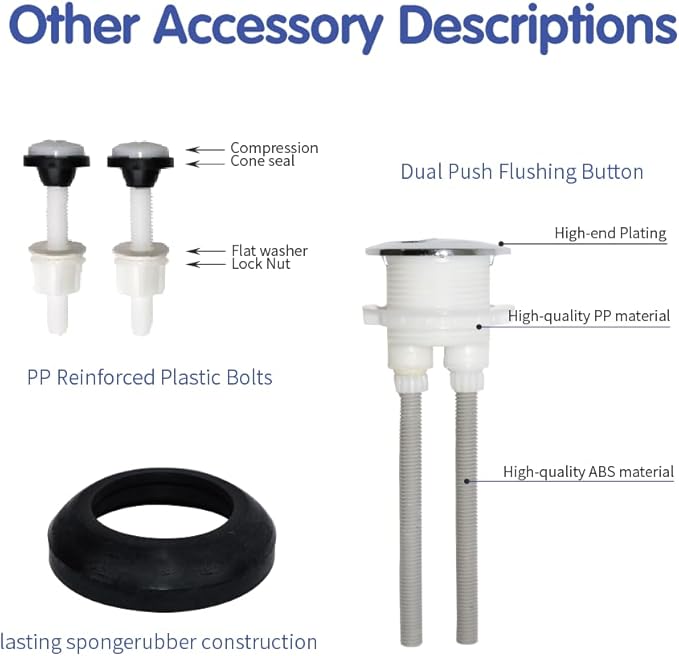 2-Inch Dual Flush Valve Replacement Kit - Easy Installation & Leak-Free Seal for Most 2-Piece Toilets