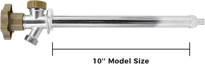 10-inch Anti-Siphon Frost Free Sillcock, Quater Turn 3/4-Inch Hose Bibb x 1/2-Inch PEX End,No Lead Brass Valve Frost Proof Outdoor Faucet Spigot