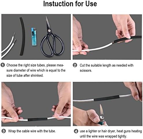 3/4 inch (Diameter) 3:1 Dual Wall Adhesive Heat Shrink Tubing, Large Glue Lined Marine Cable Sleeve Tube, Premium Wire Wrap Protector for DIY by MILAPEAK (4 Feet, Black)