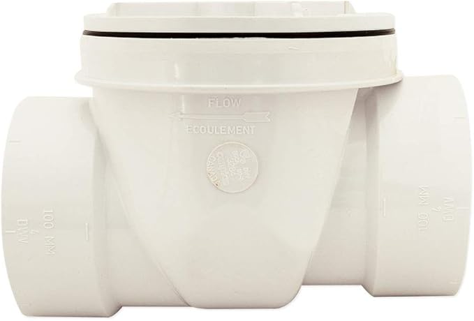 Canplas 73009 Backwater Valve with 4-Inch PVC, White