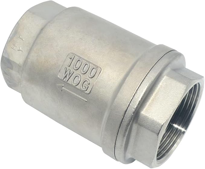 1.5inch NPT Female WOG1000 Check Valve,Spring Loaded In-line Low Cracking Pressure, Door Hinges,4Size (07)…