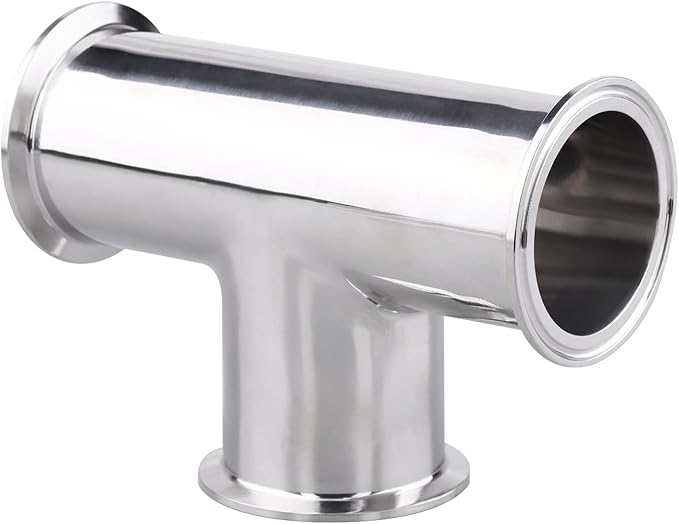 DERNORD Clamp Tee 3 Way Stainless Steel 304 Sanitary Fitting Fits 2.5" Tri-clamp, 64mm Pipe OD