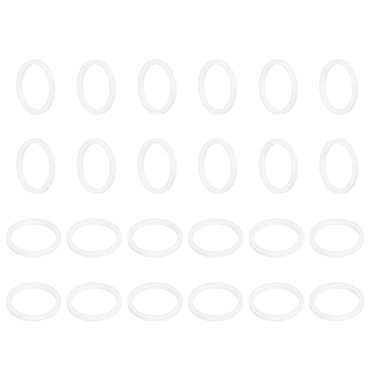 MECCANIXITY PTFE Flat Washers, 24Pack 22mm OD 18mm ID 2mm Thick Sealing Spacer Gasket Ring for Faucet Pipe Hose Bolt Machinery, White