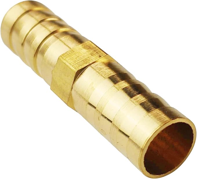 10PCs 3/8" Brass Hose Barb Fitting Straight Shape Barbed Splicer Mender Union Fitting for Oil Water Air