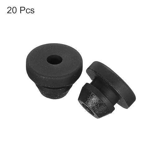 MECCANIXITY 20Pcs Snap Rubber Grommet Plug Mount Dia 4.5mm ID 2mm Narrow Groove Width 1.5mm Seal Anti-Scratch for Electrical Box Cable Pipes Black