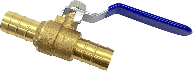 2PCS LF Brass 3/4 Inch PEX Barb Full Port Shut Off Ball Valve Pipe Crimp Fitting
