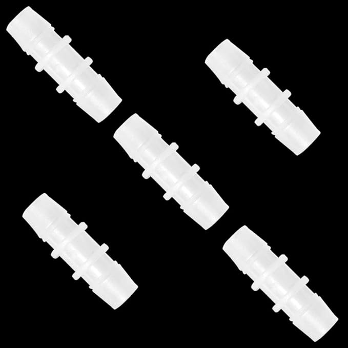 Plastic Hose Barb Fitting 3/4" x 3/4" Pipe Connectors Joint Splicer Mender Adapter Union for Aquarium Household Adapters Fuel Gas Liquid Air (Pack of 5)