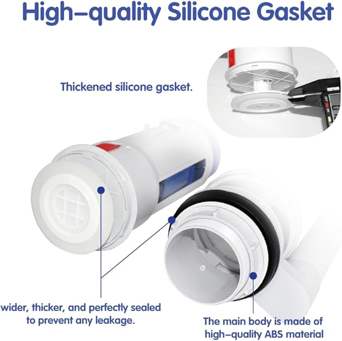 3-Inch Dual Flush Valve Replacement Kit - Easy Installation & Leak-Free Seal for Most 2-Piece Toilets