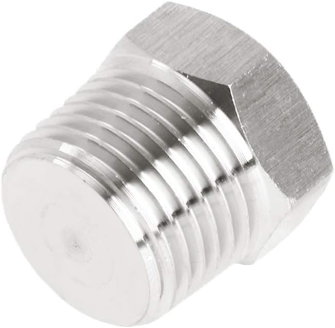 Joywayus 2Pcs Stainless Steel Outer Hex Thread Socket Pipe Plug Fitting 3/4" NPT Male