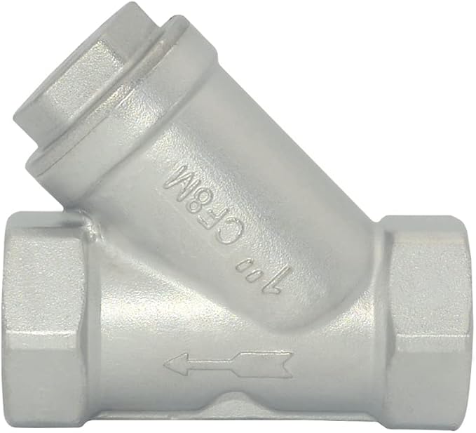 Strainer Mesh Filter Valve,800WOG Y-Spring NPT Female Check Valve,Stainless Steel SS316 CF8M (1")