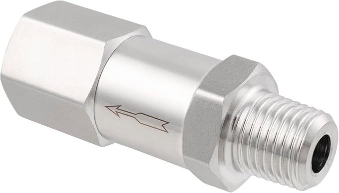 Yoebor 304 Stainless Steel Detachable Check Valve One Way Non-Return Valve for Water Oil Gas, 1pc (Mnpt(Inlet) x Fnpt, 1/4")