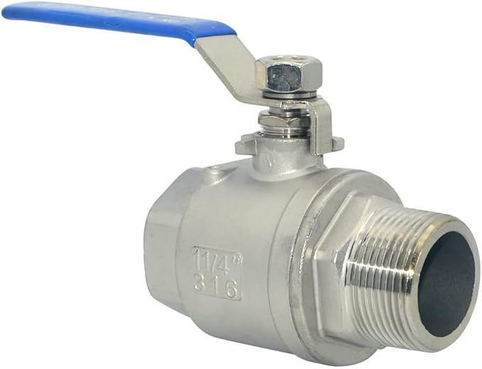 1Pcs Full Port Ball Valve 1-1/4'' - Heavy Duty Male NPT (MNPT) X Female NPT (FNPT) Thread with Long Handle Switch,Stainless Steel 304 for Water, Oil, and Gas,1000WOG