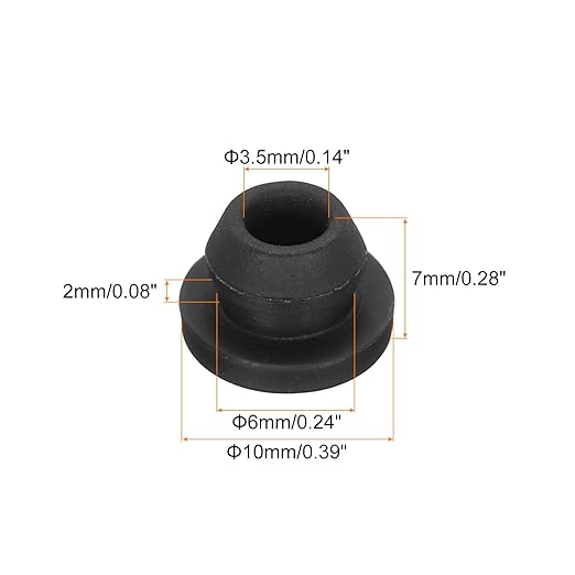 MECCANIXITY 20Pcs Snap Rubber Grommet Plug Mount Dia 6mm ID 3.5mm Narrow Groove Width 2mm Seal Anti-Scratch for Electrical Box Cable Pipes Black