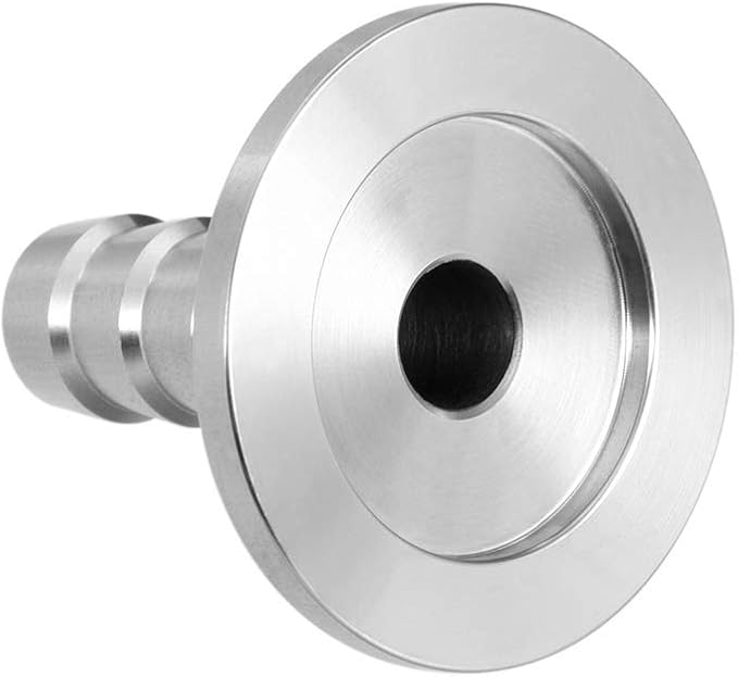 SHERICH KF16 Ф8 Rubber Hose Barb Adapter, Transition Fitting, ISO-KF FLange Size NW-16, 304 Stainless Steel (KF-16, KF16-Ф8)