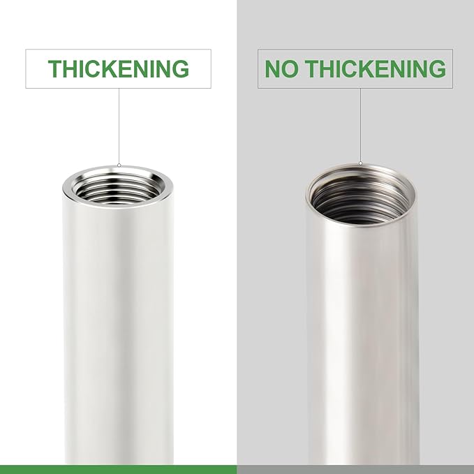 TAISHER 2PCS Stainless Steel Pipe Fittings, 3/8" NPT Female x 3/8" NPT Female Threaded, 8" Length Thickened Nipple Cast Pipe