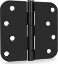 goldenwarm 12 Pack Interior and Exterior Door Hinges, Matte Black Door Hinges 4 inch x 4 inch with 5/8" Radius Corners